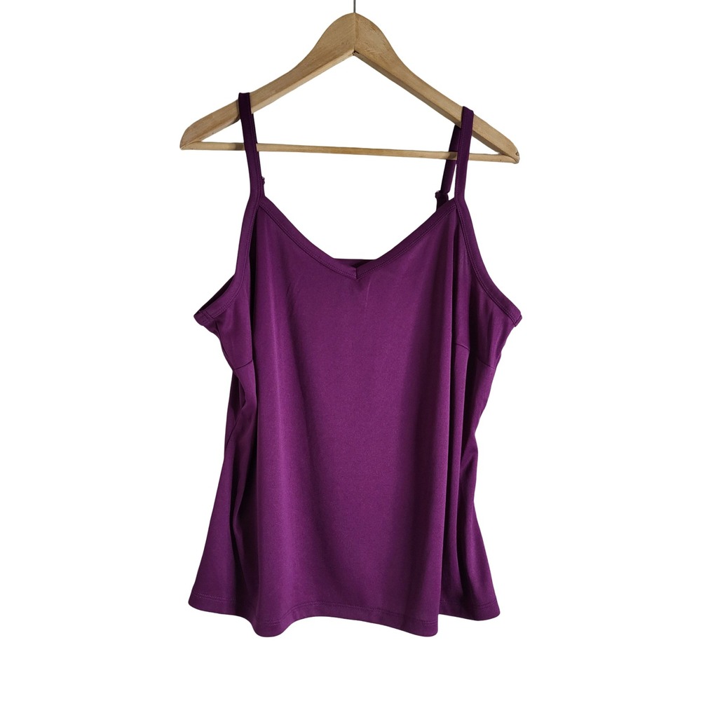 INC International Concepts Purple Camisole Adjustable Straps Size 0X Plum-vibe